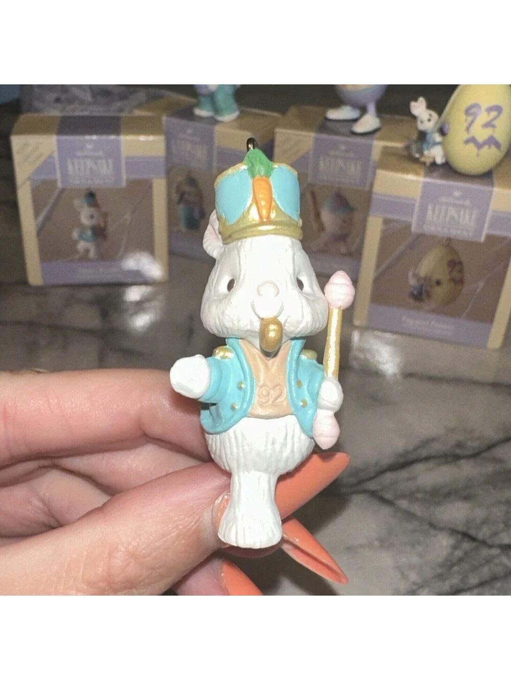 4 90s Hallmark christmas Easter Ornament Crayola Bunny Eggspert Painter Baseball